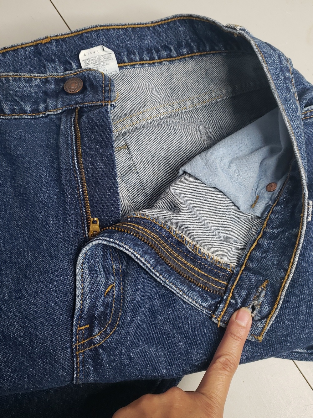 Vintage Levi's 522 100% Cotton Tapered Fit Straight Leg Jeans Size 16 Short USA - Picture 15 of 16